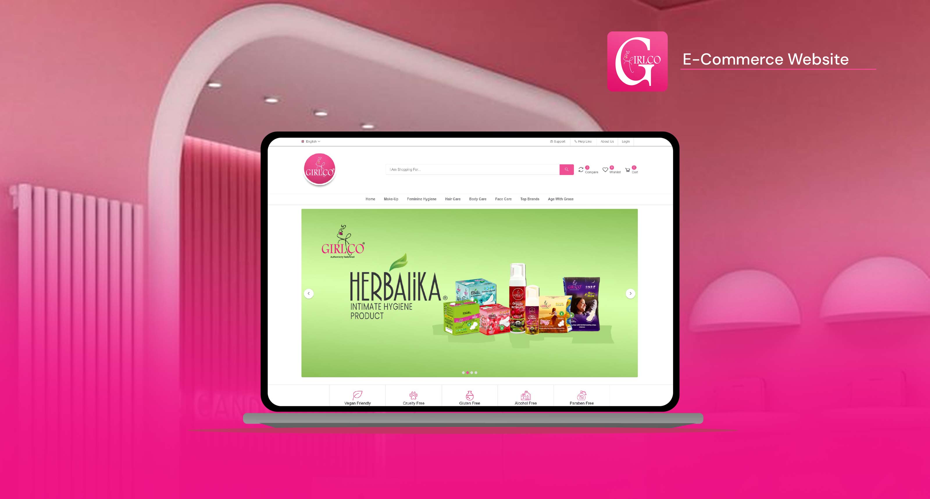 Girlco Cosmetic Brands E-Commerce Website & Mobile App Development